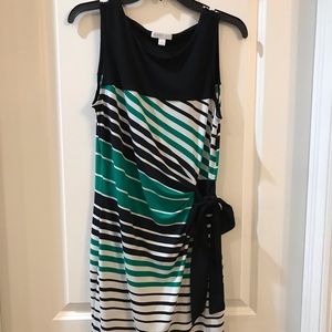 New York & Company side tie striped dress